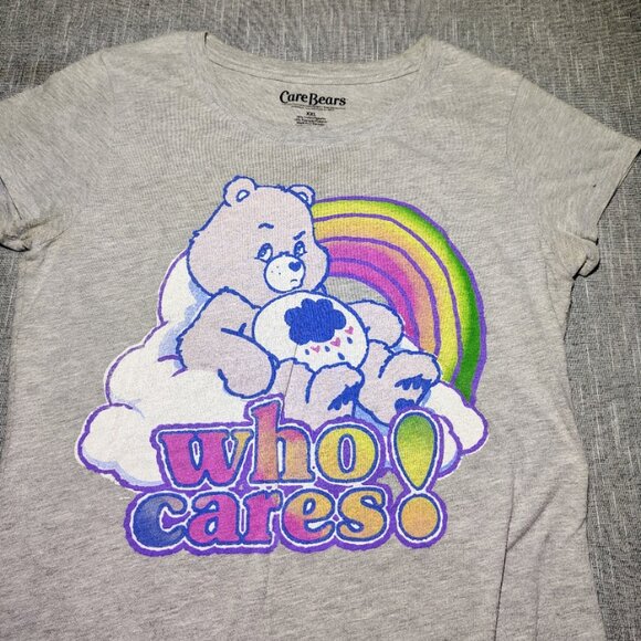 Care Bears T-Shirt Womens Size XXL Gray Short Sleeve Crew Who Cares Graphic - Picture 2 of 7